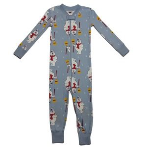 Hanna Andersson Frosty the Snowman print zip-up footless sleeper